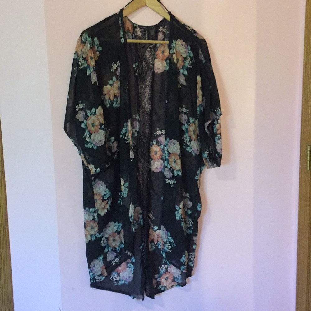 Floral kimono cardigan